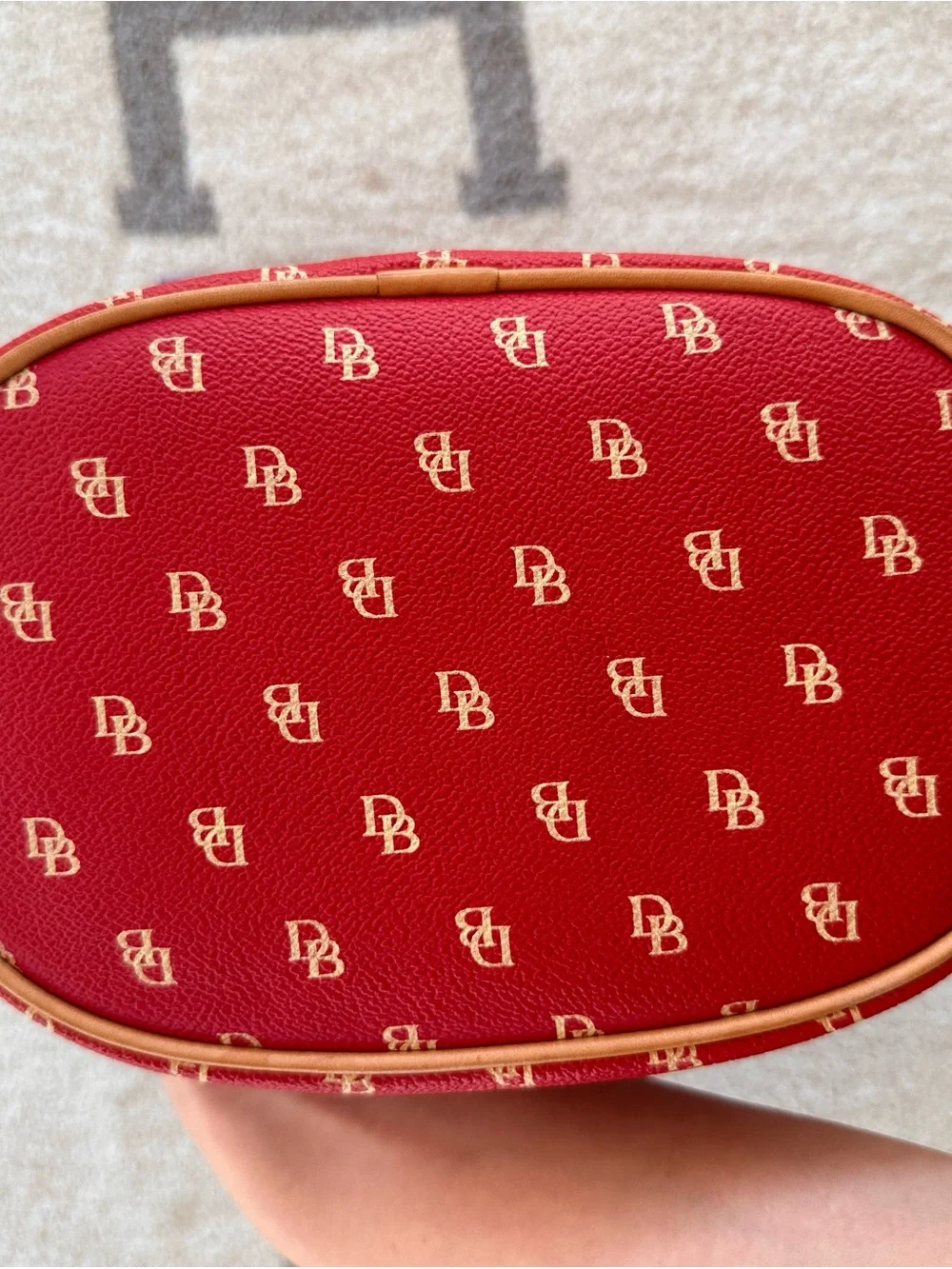 Dooney & Bourke Red Monogram Hobo Shoulder Bag